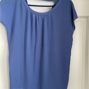 LOFT Short Sleeve Blue Blouse